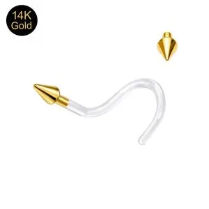 Bio-Plast Nose Screw with Cone Shaped 14K Gold Head