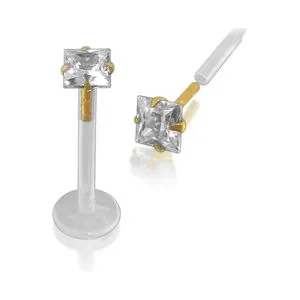BioFlex Lip Labret with 14K Gold Square Head