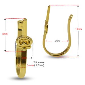 9K Yellow Gold Key Fake Non Piercing Cuff Jewelry