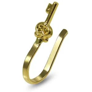 14K Yellow Gold Key Fake Non Piercing Cuff Jewelry