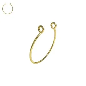 14K Yellow Gold Classic Hoop Non Piercing Cuff Jewelry