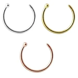 14K Gold Open Hoop Nose Ring