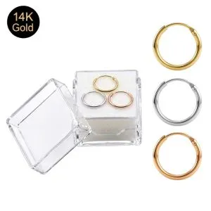 14K Gold Seamless Nose Hoop Ring | Different size and color