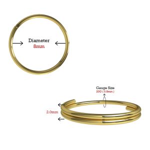 9K Gold Seamless Continuous Double Round Nose Hoop Ring