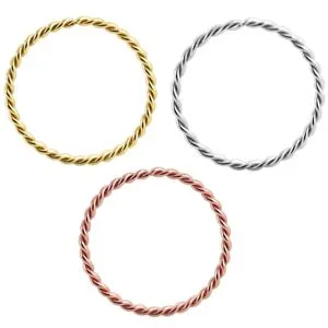 14K Gold Continuous Twister Hoop Ring