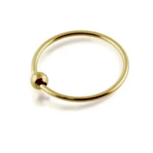 14K Gold BCR Nose Hoop Ring
