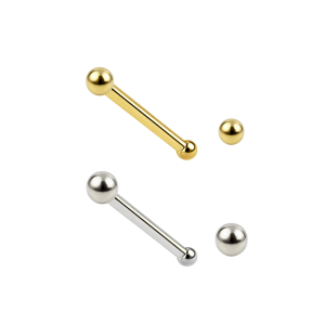14K Gold Ball End Nose Pin