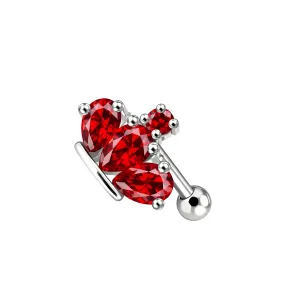 925 Sterling Silver Crown Cartilage Tragus Piercing Ear Stud