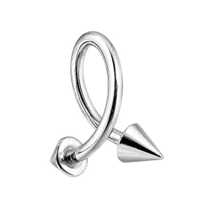 316L Steel Twisted Barbell with Cone