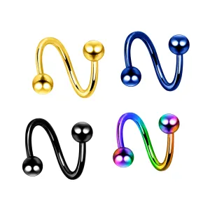 316L Surgical steel Anodised Spiral with Balls