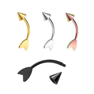 316L Surgical Steel Arrow Curved Barbells