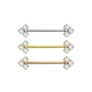 316L Surgical Steel Arrow Gem Nipple Barbell