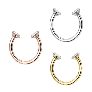 316L Surgical Steel Circular Barbell with CZ End