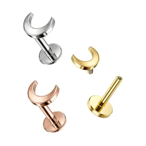 316L Surgical Steel Crescent Internally Threaded Tragus Helix Cartilage Piercing