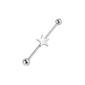 316L Surgical Steel Ear Industrial Piercing with Star 