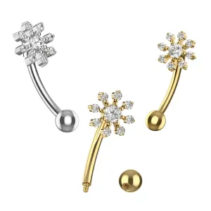 316L Surgical Steel Flower Shape Design Eyebrow Banana Ring