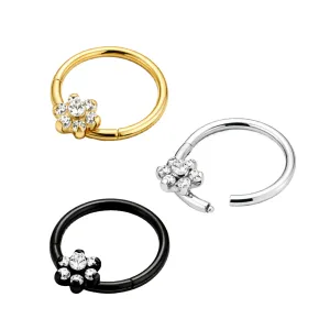 316L Surgical Steel Floral Hinged Clicker