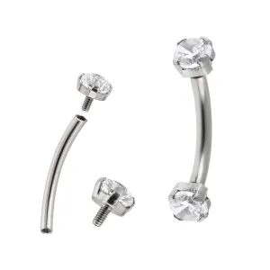 316L Surgical Steel Internally Threaded Eyebrow Curve