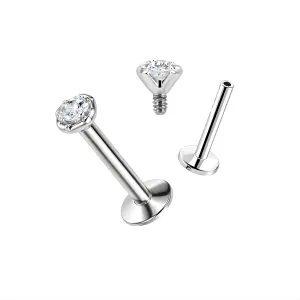 316L Surgical Steel Jeweled Top Labret Piercing
