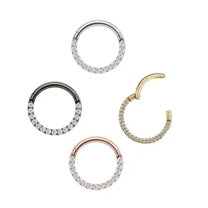 Pave Crystal Seamless Hinged Clicker Segment Ring