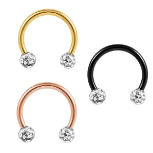 316L Surgical steel PVD Over with Ferido Epoxy Ball Horseshoe piercing