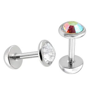 316L Surgical Steel Red Jeweled Fake Ear plug