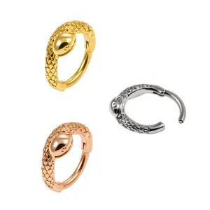 316L Surgical Steel Snake Hinged Segment Clicker Ring