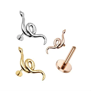 316L Surgical Steel Snuggling Swirl Snake Helix Tragus Cartilage Flat Back Piercing