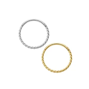 316L Surgical Steel Twisted Rope Hinged Segment Clicker Ring | 18G