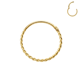 316L Surgical Steel Twisted Rope Hinged Segment Clicker Ring | 20G