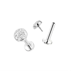 316L Surgical Steel with Jeweled Top Labret Piercing