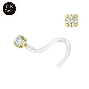 Bio-Plast Nose Screw with 14K Gold Round Head