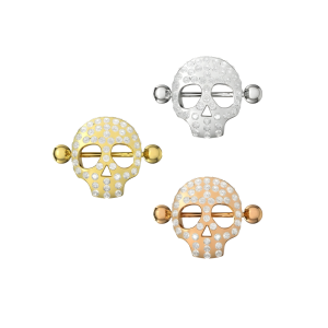 316L Surgical Steel Crystal Sugar Skull Nipple Bar Piercing