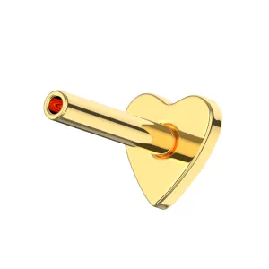 Implant Grade Titanium Threadless Heart Labret Bar