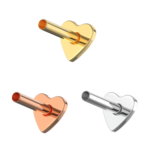 ​ 925 Sterling Silver 16 Gauge Internally Threaded Heart Design Base Labret Accessories