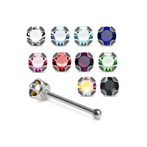 925 Sterling Silver Jeweled Cup Prong Ball End Nose Stud Box (20pcs/40pcs)