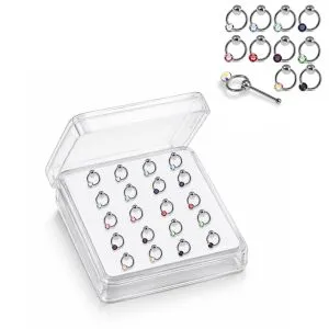 925 Silver Jeweled dangling round Nose stud