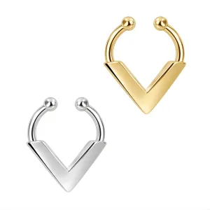 925 Sterling Silver V Shape Fake Septum Piercing