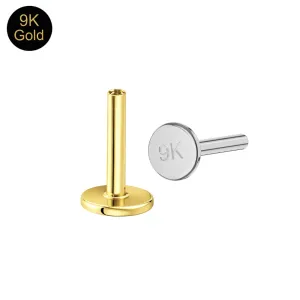 9K Solid Gold Flat Back Threadless Labret Post | 16G