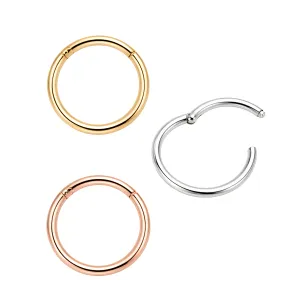 9K Gold Classic Hinged Segment Clicker Ring | Multiple Gauges & Sizes