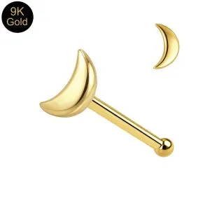 9K Gold Half moon Ball End Nose Pin