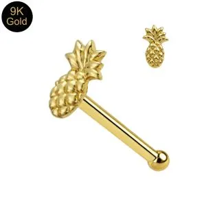 9K Gold Pineapple Nose Bone Stud
