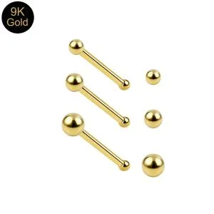 9K Gold Plain Top Ball Nose Bone