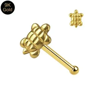 9K Gold Turtle Ball End Nose Pin