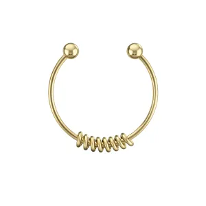 9K Yellow Gold Circular Spring Septum Ring