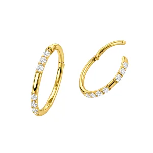 14K Gold CZ Segment Clicker