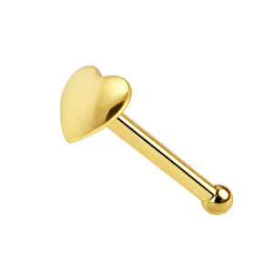 9K Plain Heart Ball End Nose Stud