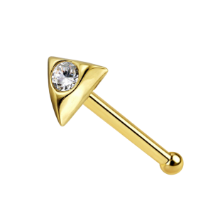 9K Jeweled Triangle Ball End Nose Pin