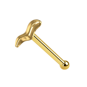 9K Gold Sperm Ball End Nose Pin