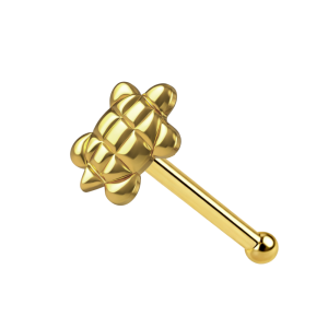9K Gold Turtle Ball End Nose Pin